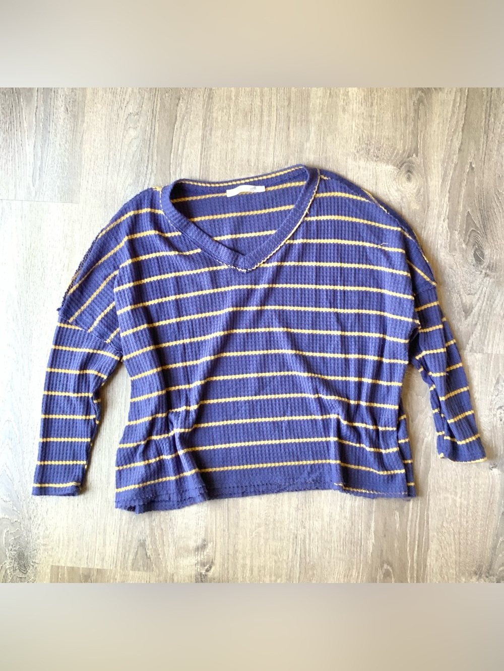 Altar'd State Striped V-Neck Sweater Oversized XS